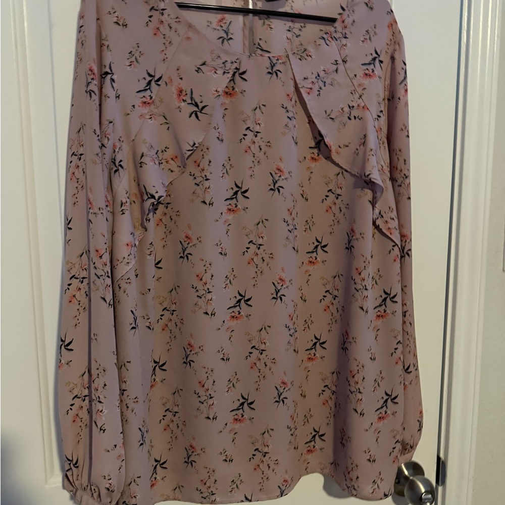 Floral Blouse with Ruffle Detail